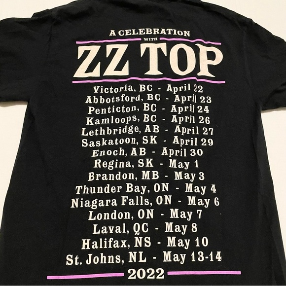 ZZ Top 2022 Tour Tee Shirt  A Celebration With Zz TOP T-Shirt Small Black - Picture 11 of 16
